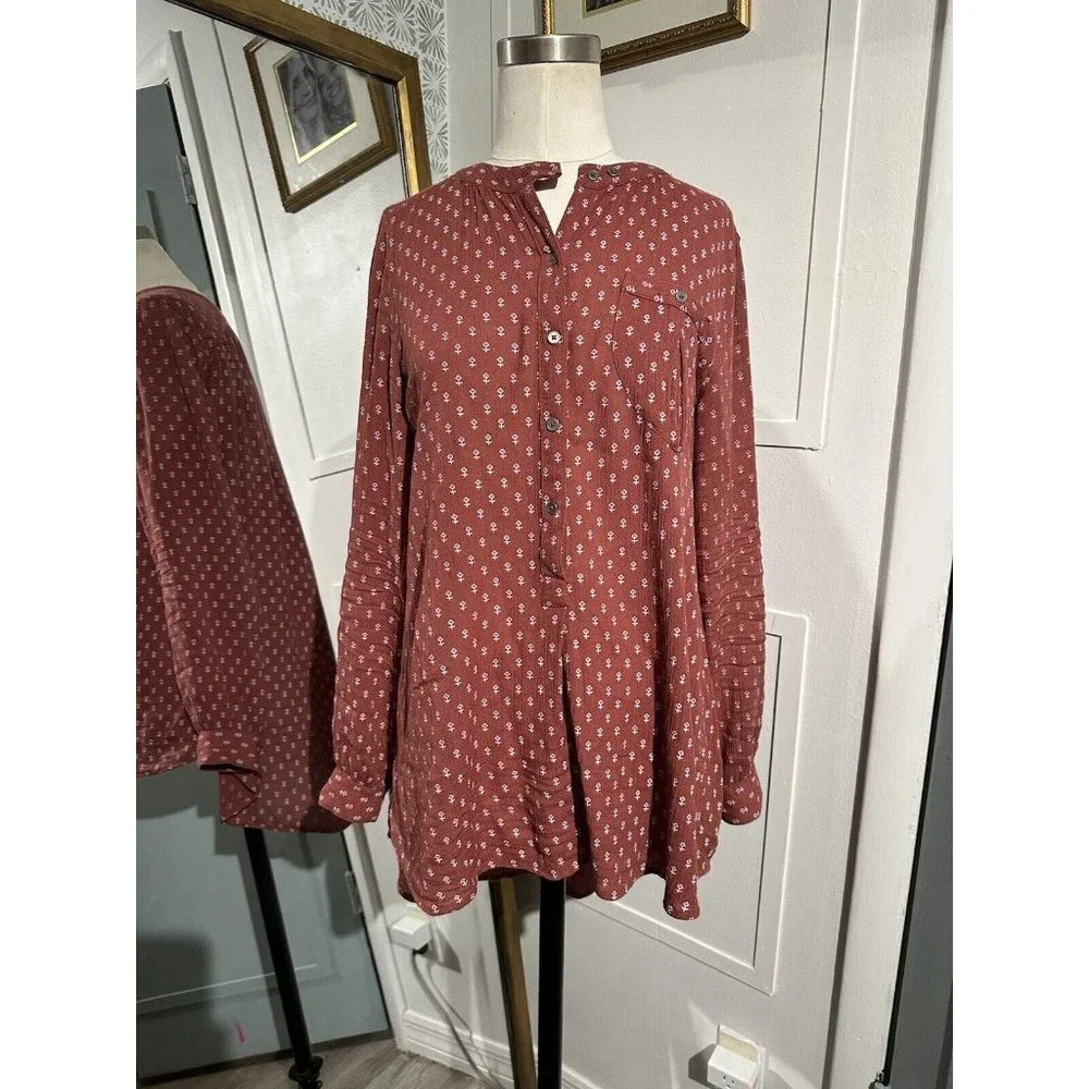 Free People Deep V Boyfriend Shirt